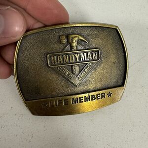 VINTAGE Handyman Club Of America Vintage Belt Buckle Solid Brass - BUB